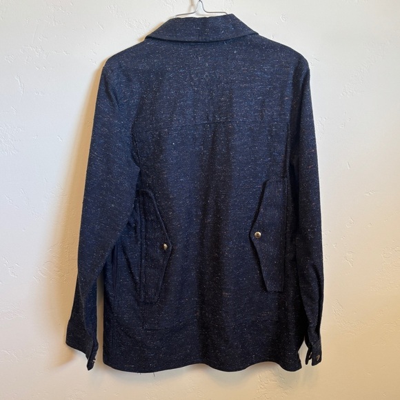 1791 Supply & Men's Navy Shirt Jacket Snap Shacket Tweed Flannel Layering Medium - Picture 4 of 9